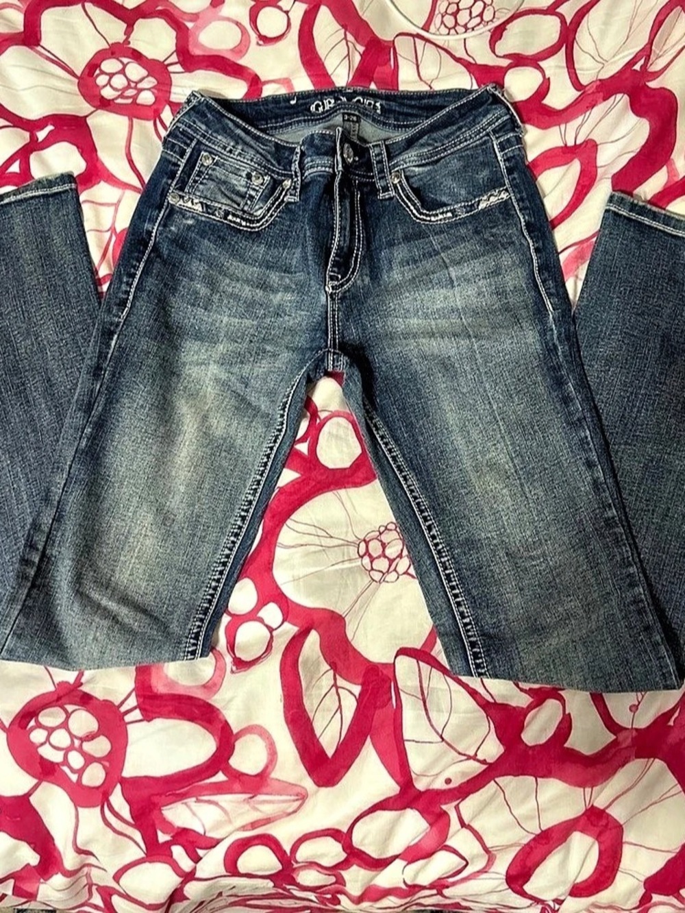 Grace in LA Women's Blue Bootcut Jeans